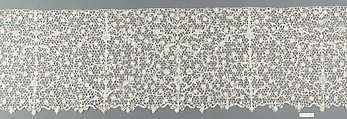 Part of a flounce (one of six), Needle lace, possibly French
