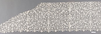 Part of a flounce (one of six), Needle lace, possibly French