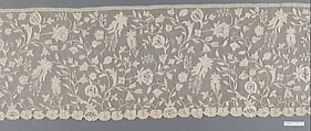 Border, Cotton, needle lace, Italian, Burano