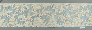 Edging, Cotton, needle lace, Italian, probably Burano