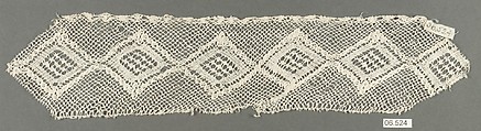 Fragment, Bobbin lace, Italian, Venice