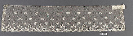 Fragment, Bobbin lace, French, Lille or Arras