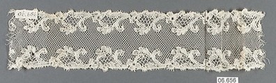 Fragment, Bobbin lace, French, Chantilly