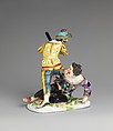 Fighting Harlequins, Meissen Manufactory (German, 1710–present), Hard-paste porcelain, German, Meissen