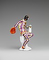 Harlequin with jug, Meissen Manufactory (German, 1710–present), Hard-paste porcelain decorated in polychrome enamels, gold, German, Meissen