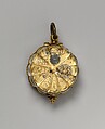 Watch, Watchmaker: Jean Rousseau (Swiss, 1606–1684), Case: rock crystal mounted in gilded brass; Dial: silver and black enamel with gilded-brass hand; Movement: gilded brass and partly blued steel, Swiss, Geneva