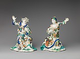 Actor (one of a pair), Saint-Cloud factory (French, mid-1690s–1766), Soft-paste porcelain decorated in polychrome enamels, gold, French, Saint-Cloud