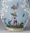 Vase (from a garniture of three), Meissen Manufactory (German, 1710–present), Tinted hard-paste porcelain decorated in polychrome enamels, gold, German, Meissen