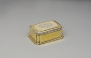 Toilet box (one of a pair) (part of a set), John Parker  British, Silver gilt, British, London