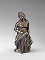 Seated goddess holding flowers (Flora?), Bronze, Northern Italian