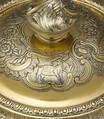 Bowl with cover (Écuelle) (part of a traveling set), Probably by Joachim-Frédéric Kirstein I (master in 1729), Silver gilt, French, Strasbourg
