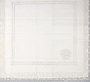 Pillowcase (part of a set), Bobbin lace, Valenciennes lace, drawnwork, linen and silk, French, Bailleul