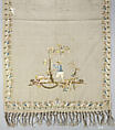 Scarf, Silk, metal thread and paillettes on cotton, French