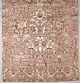 Piece, Silk and flat silver thread, Spanish