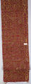 Patched strip of red, yellow and white lampas silk; possibly originally part of a chasuble, Silk, linen and metal thread, Spanish