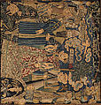 Panel, Wool, silk and metal thread on flannel, Swiss, Zurich