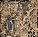 Panel, Wool, silk and metal thread on flannel, Swiss, Zurich