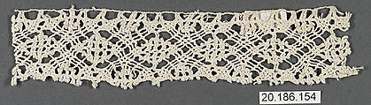 Fragment, Bobbin lace, Italian, Venice