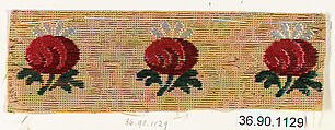 Sample, Silk and metal thread, possibly Russian