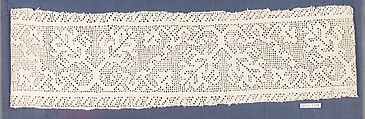 Border fragment, Drawnwork, Italian or Sicilian