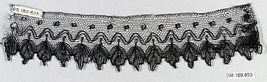 Fragment, Bobbin lace, French, Chantilly