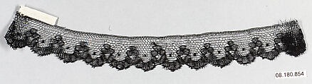 Fragment, Bobbin lace, French, Chantilly