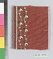Embroidery sample for a man’s suit or waistcoat, Silk embroidery on silk, French