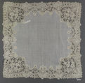 Handkerchief, Bobbin lace, Duchesse lace, linen, Belgian