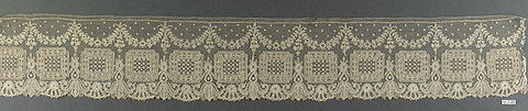 Fragment, Bobbin and needle lace, Belgian, Brussels
