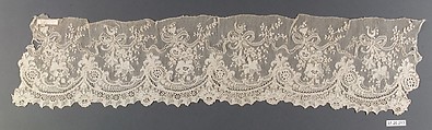 Border (one of four), Needle lace, point d’Alençon, French