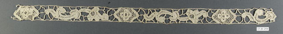 Bands (one of two), Needle lace, European