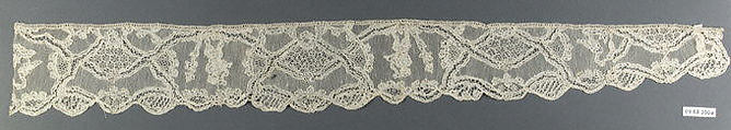 Piece (one of three), Needle lace, point d’Alençon, Burano lace, French