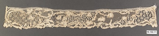 Piece of needle lace (one of a pair), Needle lace, French or Italian