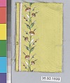 Embroidery sample for a man’s suit or waistcoat, Silk embroidery on silk, French