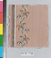 Embroidery sample for a man’s suit or waistcoat, Silk and metal thread on silk, French