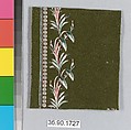 Sample, Silk and metal thread on felt, French