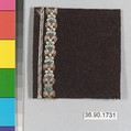 Sample, Silk and metal thread on felt, French