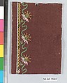 Sample, Silk and metal thread on felt, French