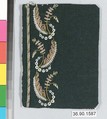 Embroidery sample for a man’s suit, Silk and metal thread on wool, French