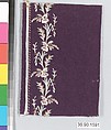 Sample, Silk and metal thread on felt, French