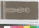 Embroidery sample for a man’s suit, Silk on wool, French