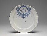 Plate, Tin-glazed earthenware, British, Lambeth