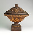 Pair of vases with covers, Painted composition, French