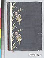 Embroidery sample for a man’s suit or waistcoat, Silk embroidery on silk, French