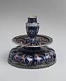 Candlestick (one of a pair), Master I. C. (probably Jean Court or Jean de Court) (working in the second half of the sixteenth century), Painted enamel on copper, partly gilt, French, Limoges