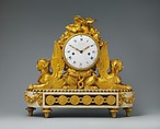 Mantel clock (pendule de cheminée), Designed by François Joseph Belanger (French, Paris 1744–1818 Paris), Gilt bronze, marble, and painted metal; enamel dial; brass and steel movement, French, Paris