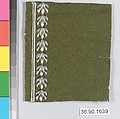 Sample, Silk and metal thread on felt, French