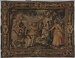 The Combat of Manricardo and Zerbino from a set illustrating Ariosto's Orlando Furioso, probably Manufactory of Raphaël de La Planche (Faubourg Saint-Germain-des-Près, rue de la Chaise, active 1629–1661), Wool, silk (16-18 warps per inch, 6-7 per cm.), French, Paris