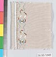 Embroidery sample for a man’s suit or waistcoat, Silk embroidery on silk, French
