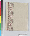 Sample, Silk and metal thread on felt, French